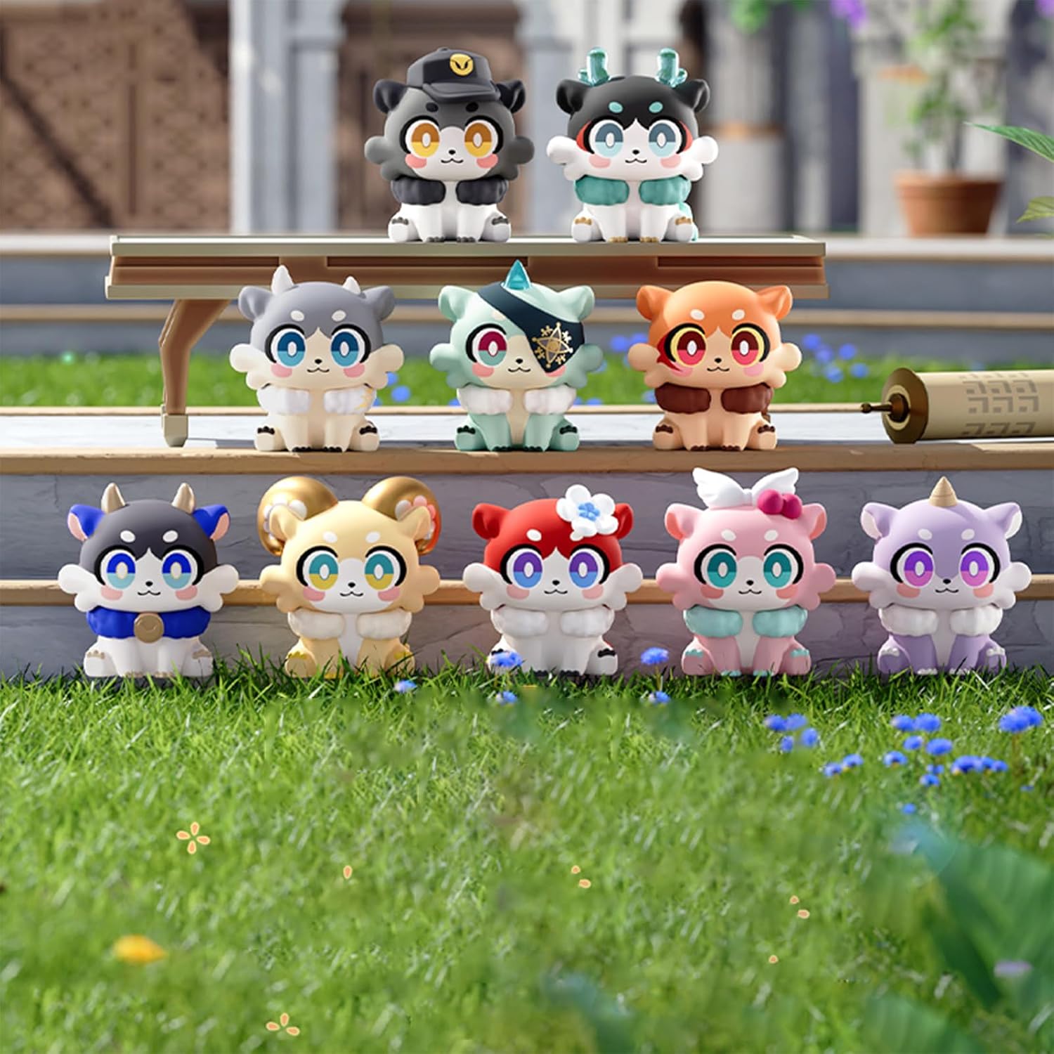 Anime Blind Bag, Cute Awoo Awoo Chimera Series Mystery Box for Honkai Star Rail, Each Mystery Bag Contains 4 Pieces, Collectable Kawaii Figure for Birthday Gifts