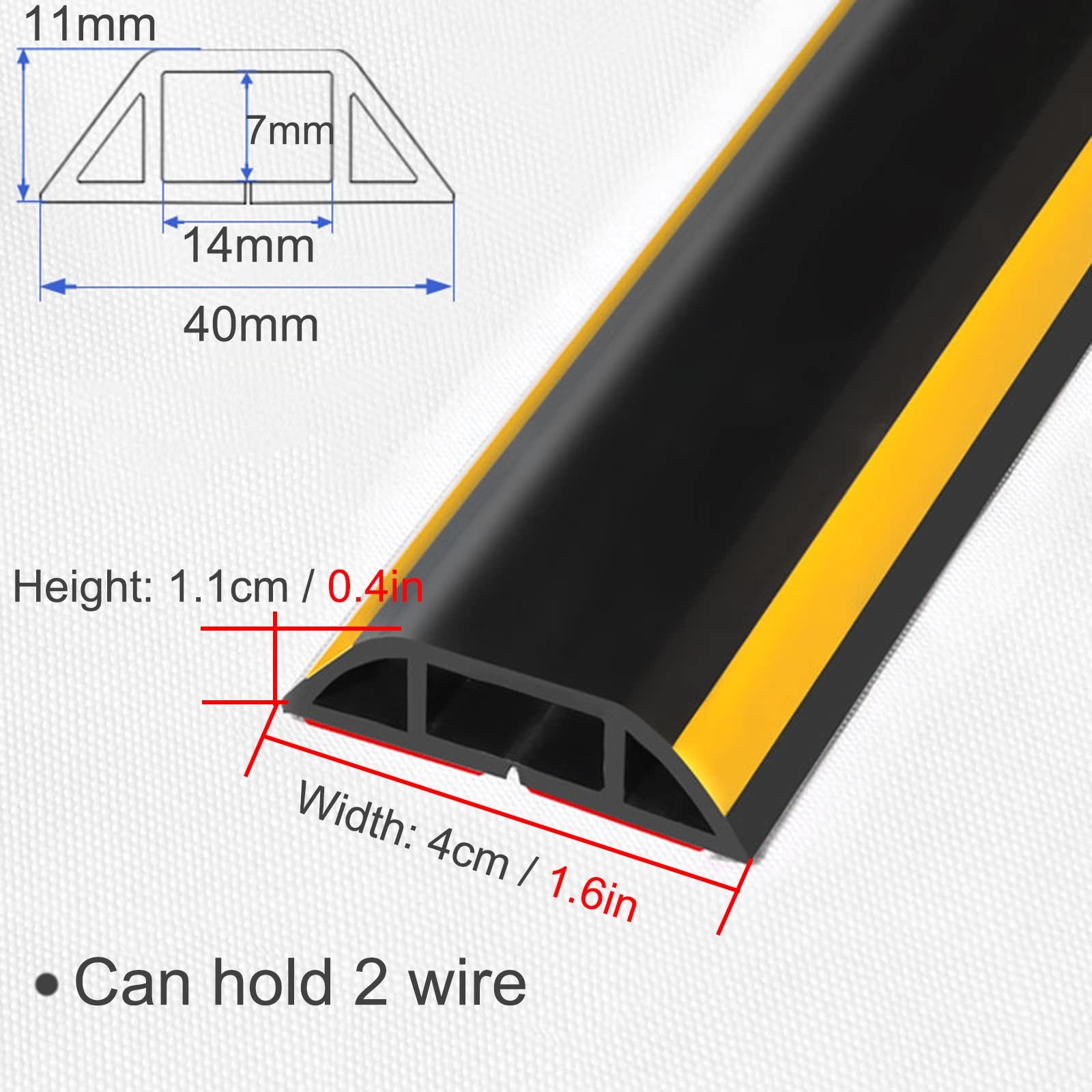 Cubiertas de suelo para cables 4cm De Ancho Cubrecables para Suelo, Pasacables De PVC Flexible, Autoadhesivo Protector De Cables para Casa/Oficina/Almacén/Aula ( Color : A , Size : 1200cm (39ft) )