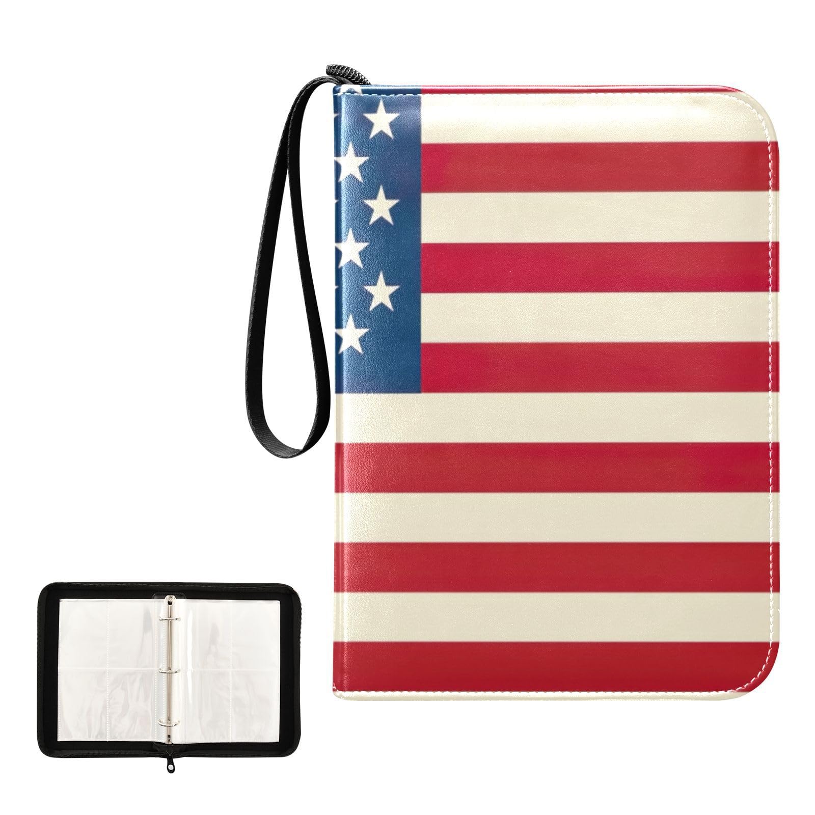 american flag card sleeves WELLDAY United States Binder, 400 Pockets Card Holder with 50 Sleeves, Sturdy Card Holder Folders for Game Cards & Sports Cards : Toys & Games Deck Type:Emerald & Steel YGOrganization | [Starter Deck handmade leather goods and tear