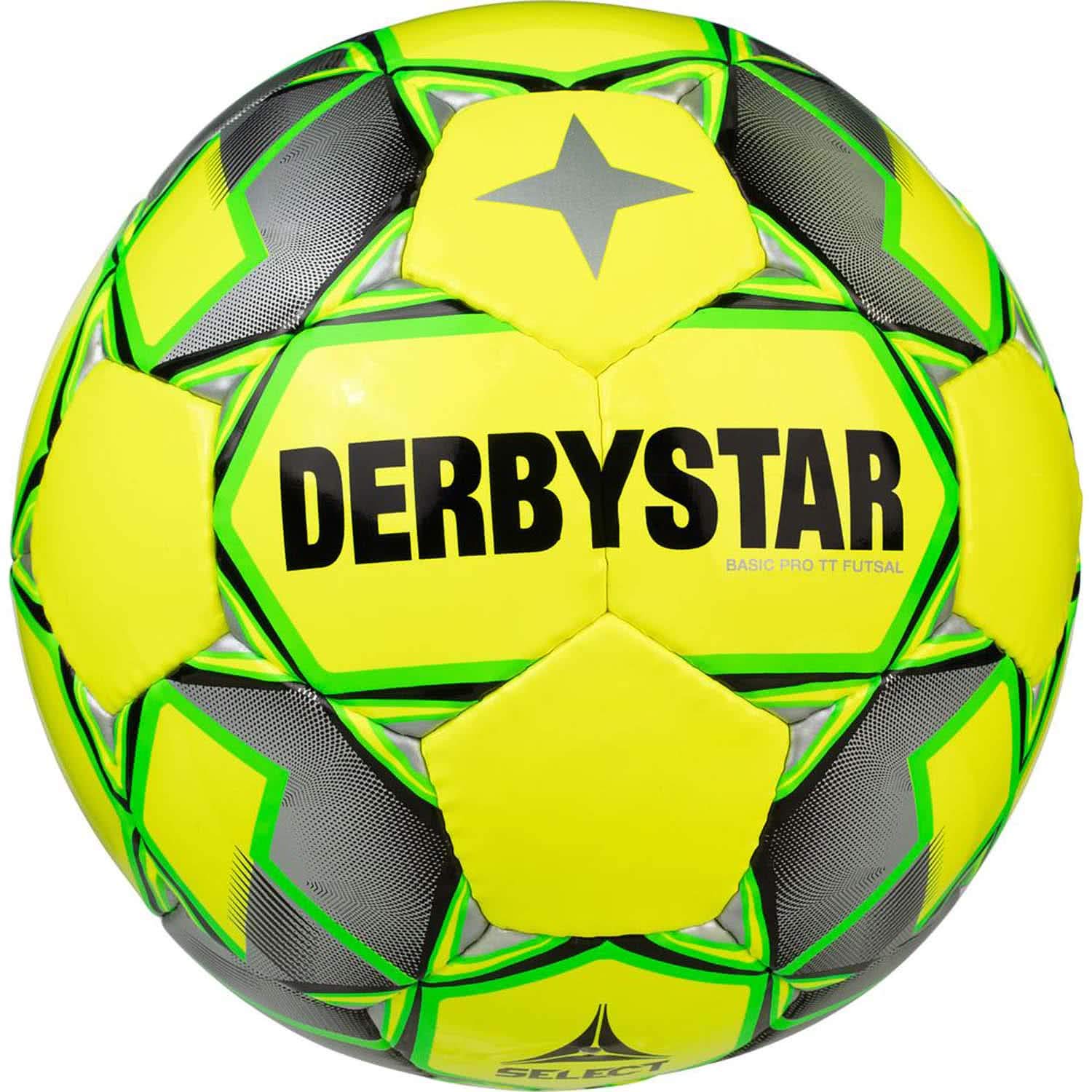 Derbystar Erwachsene Fußball Basic Pro TT Futsal, gelb grau Gruen, 4, 1741400584