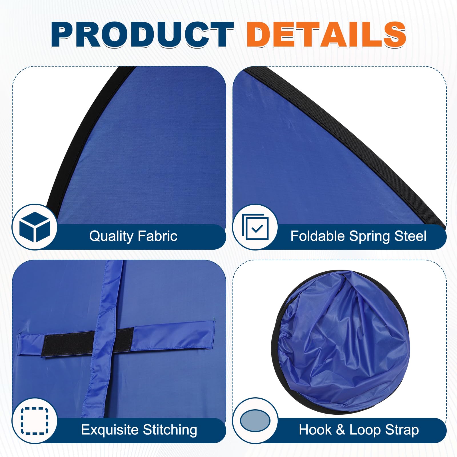 sourcing map Toile de fond bleue et verte (110 cm de diamètre) pliable avec support et sac de transport, convient pour vidéo/photographie/réunions/discussions