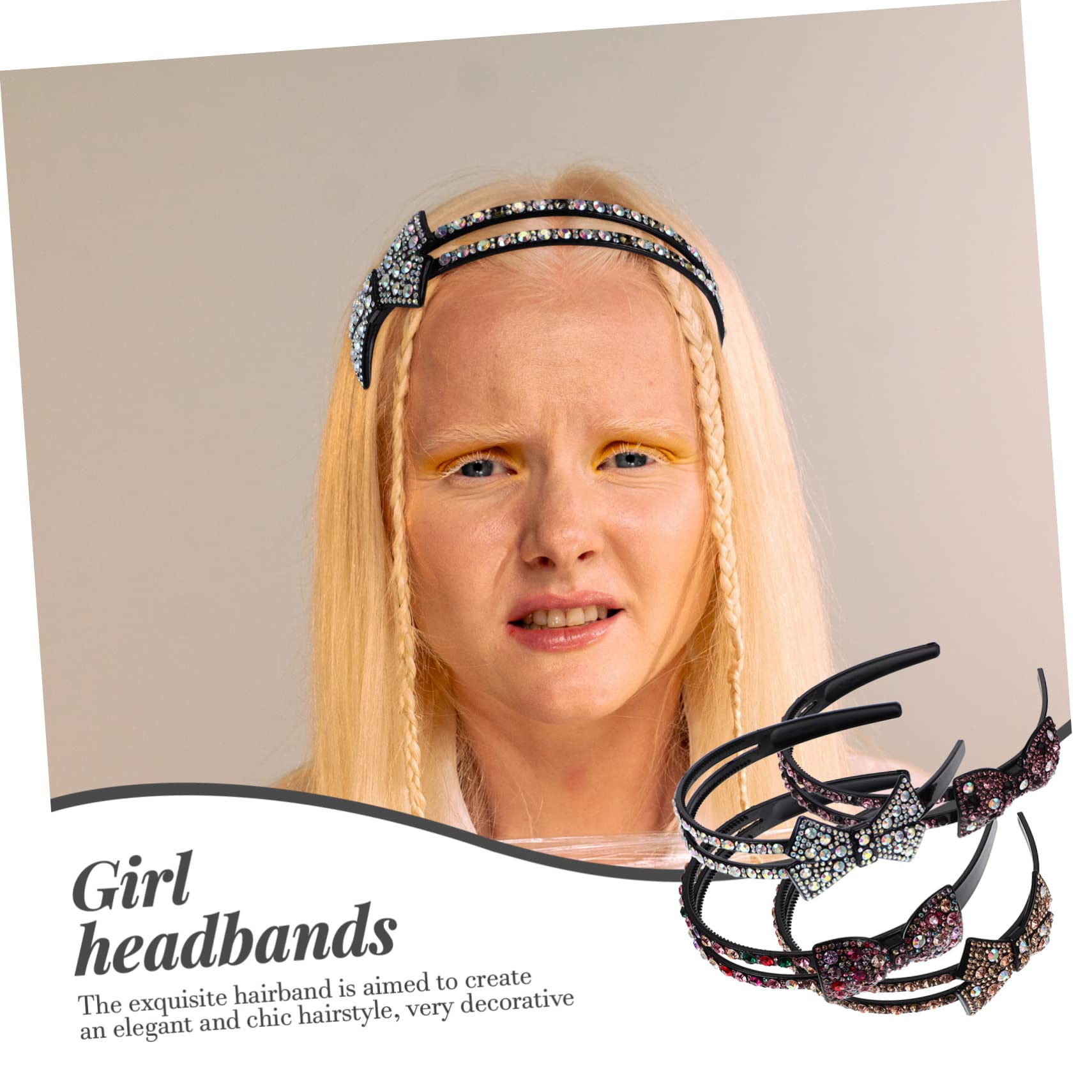 FRCOLOR 12 Pz archetto ad barrette forcine fasce gioiello per donna fasce di strass per le donne arredamento retrò cerchietti per con strass copricapo di prua creativo