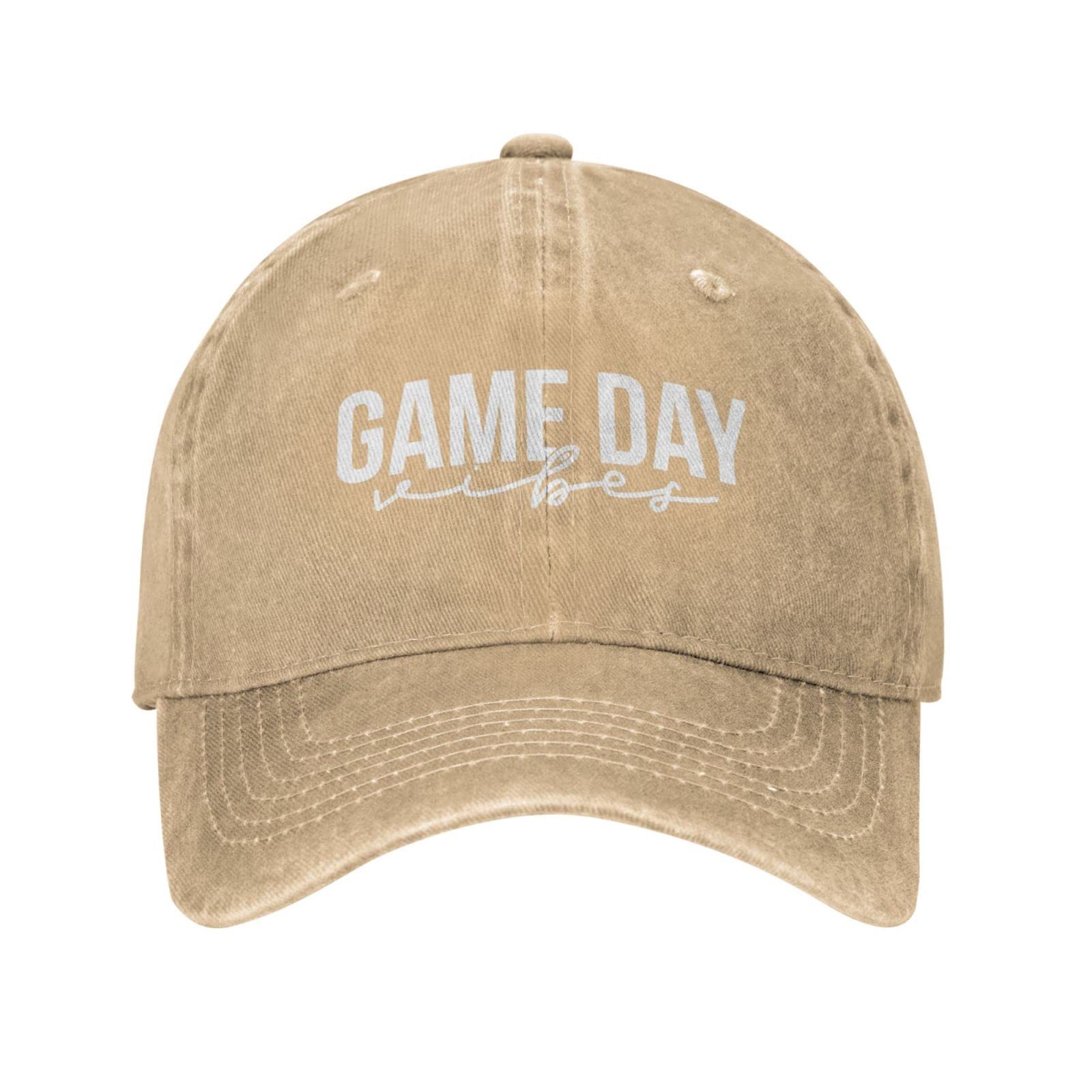 Hat Game Day Vibes Hat for Women Baseball Cap Graphic Caps Natural