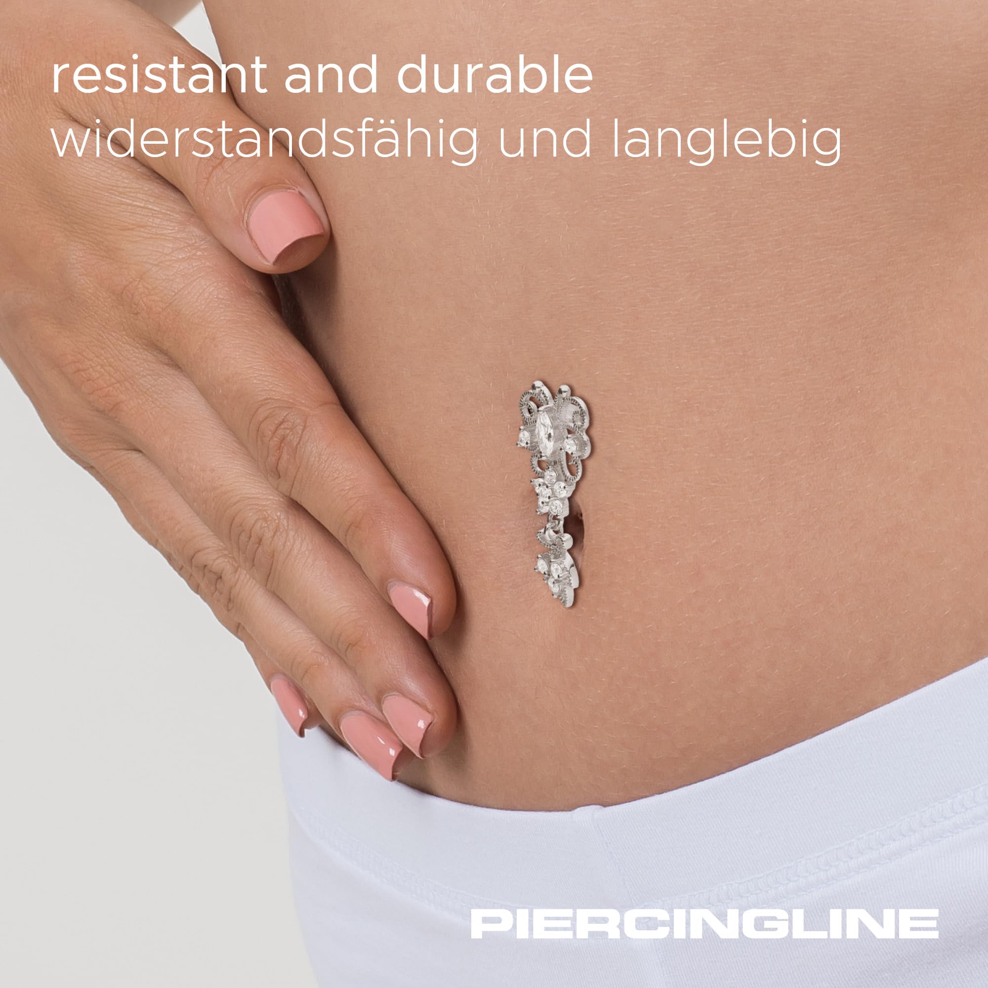 PIERCINGLINE piercing ombligo titanio | Mariposas y colgantes plata 925 | Piercing Bananabell Plátano | selección de color
