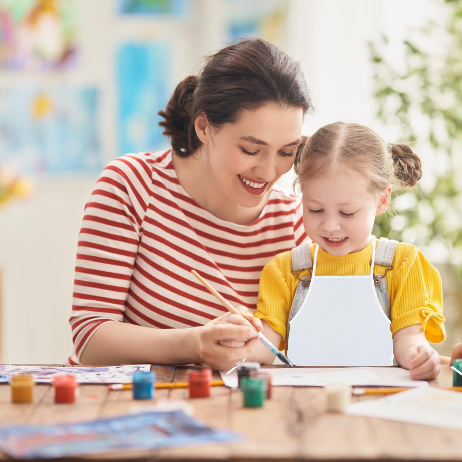 Tabliers en Tissu pour Enfants Imperméables 12 Pièces Blouses d'artistes Peinture Dessin 2-8 Ans