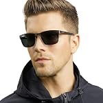 CARFIA Lunettes de soleil pour hommes en métal polarisé UV Protection pour la conduite de la pêche Randonnées à l'usage quotidien CA5225