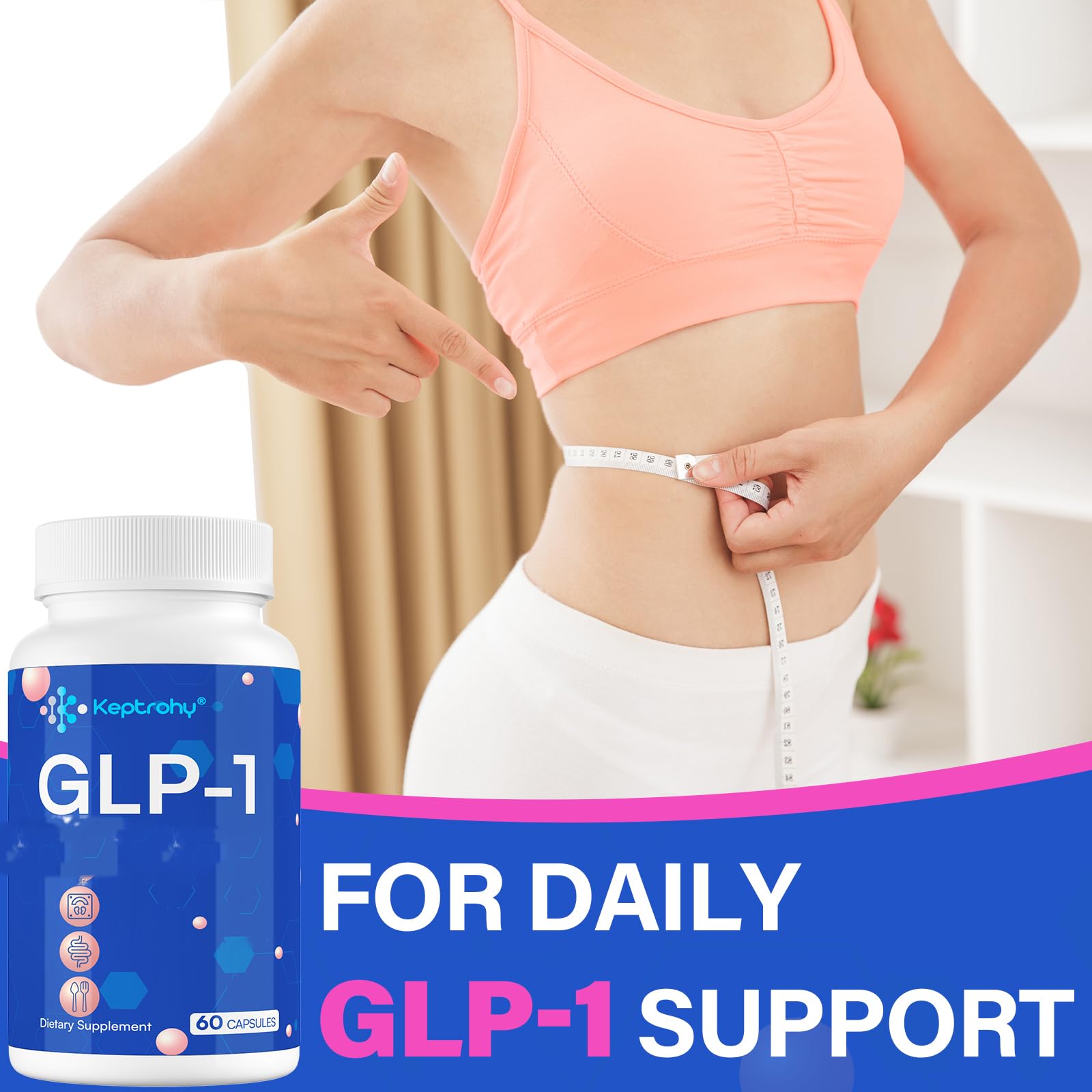 Amazon.com: Keptrohy Suplemento GLP-1 | Soporte GLP1 para mujeres y  hombres, GLP-1 Naturalmente, Suplemento GLP 1 para inmunidad, energía,  digestión, intestino y salud general | Soporte diario GLP1 Niveles