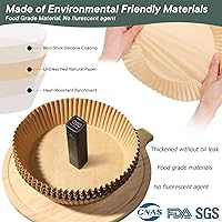 Vista 3 de 100PCS-6.9" Freidora de aire desechables Forros de papel redondo Tazón, papel pergamino desechable para freidora de aire