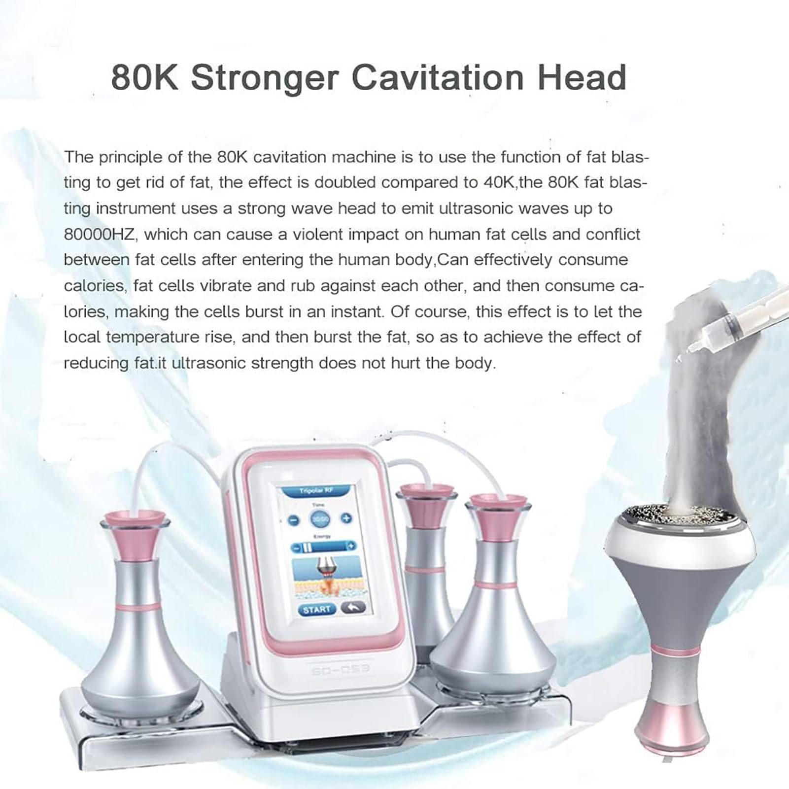 Cavitacion Y Radiofrecuencia 3 En 1,40k MáQuina De Adelgazamiento ,Facial Belleza Masajeador Celulitis, Esculpir El Cuerpo Y Levantar Celulitis,Mejora El Cuerpo Compacto,Ideal Tratamiento Para Casa