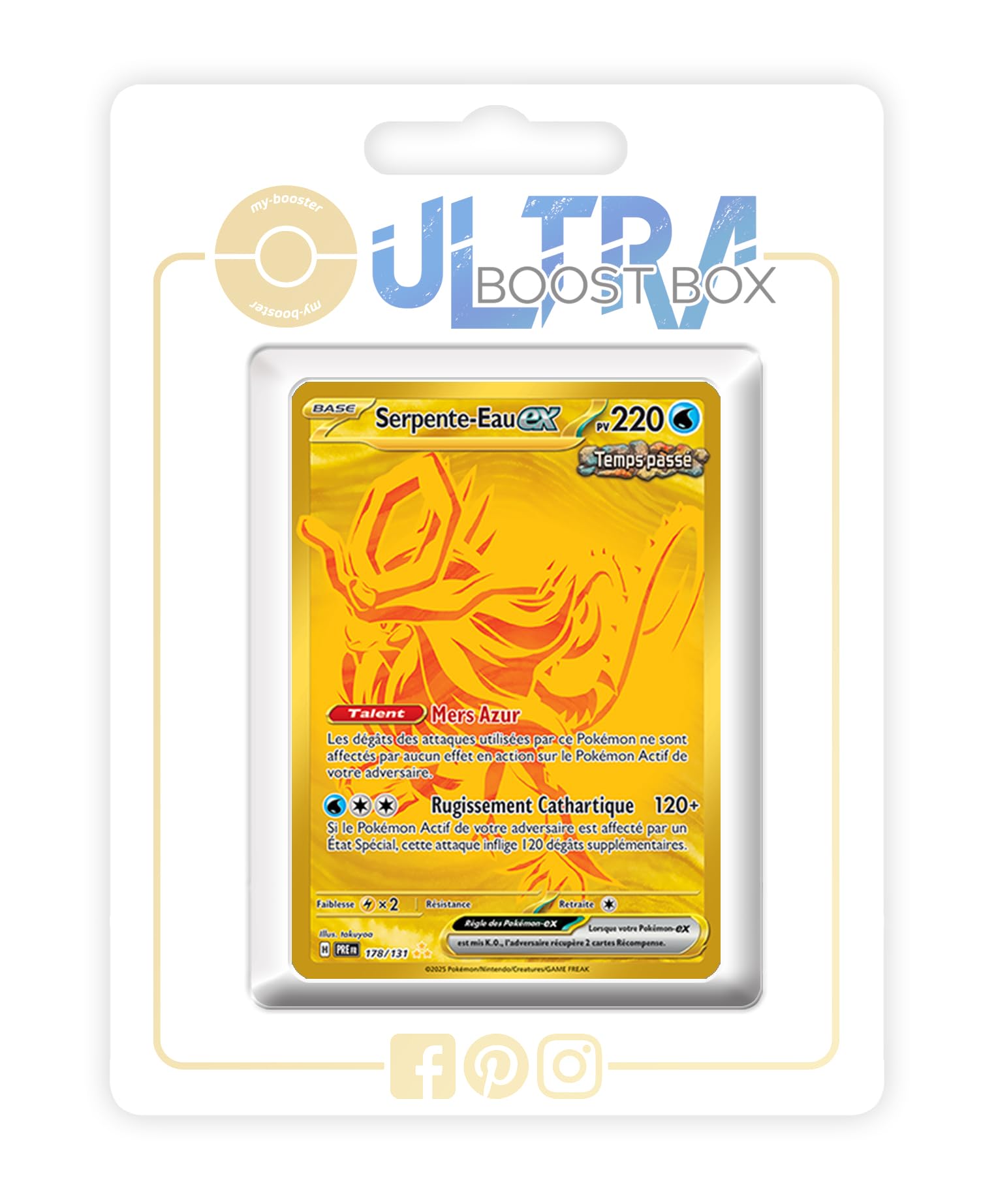 my-booster Serpent-Eau ex (Acquecrespe ex) 178/131 Tempo Passato Oro segreto X Écarlate et Violet 8.5 Évolutions Prismatiques - Box di 10 carte Pokémon Francese