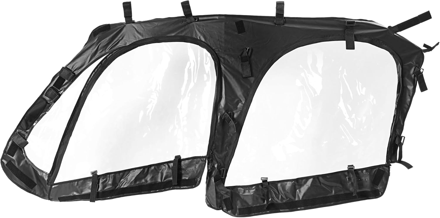 Soft Door Compatible with 2023-2025 Honda Pioneer 1000-6 W/ Opening for Side Mirrors Upper Plastic Soft UTV Cab Enclosure Black Clear