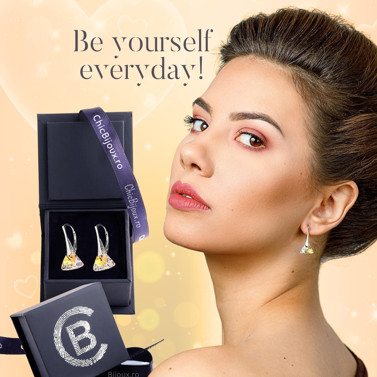 Chic Bijoux Austrian Crystal Earrings for Women Dangling, with 925 Sterling Silver Leverbacks, Gemstone Earrings for Ladies, Jewelry for mom - Image 3