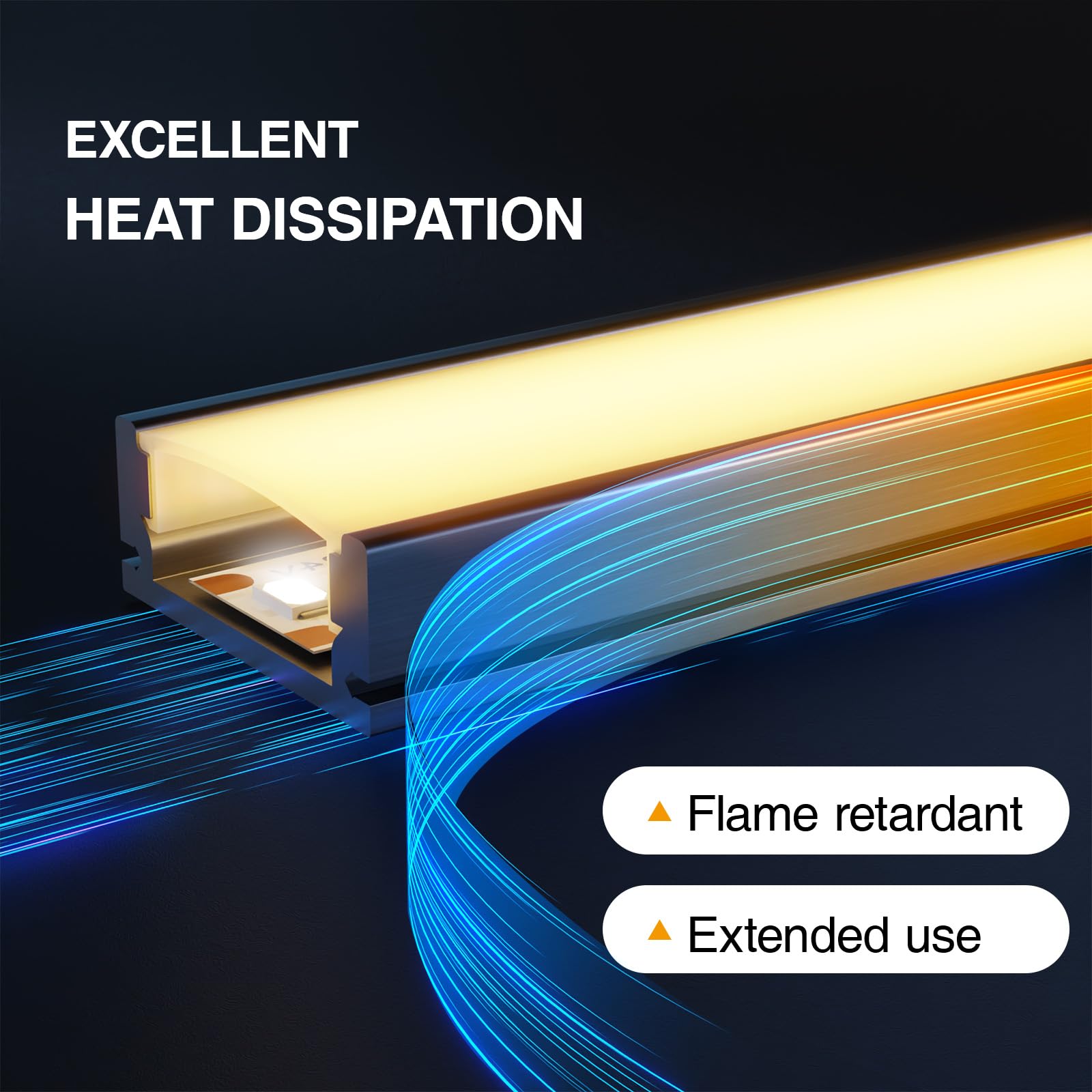 Profili LED alluminio per strisce luminose LED, 15 x 2 m profilo alluminio con coperchio opaco (30 m), dimensioni 17,4 x 7 mm - larghezza massima striscia LED 12 mm