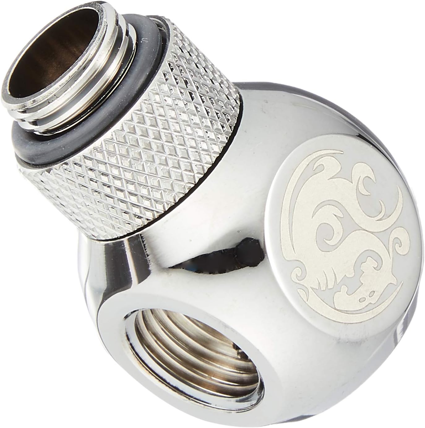 Bitspower G1/4" Q-Rotary Extender Fitting with Triple G1/4" Female Ports, Rotary, Black Sparkle