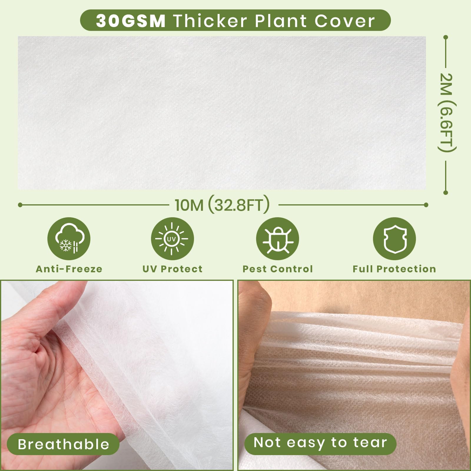 2x10m Plant Fleece Frost Protection - Image 2