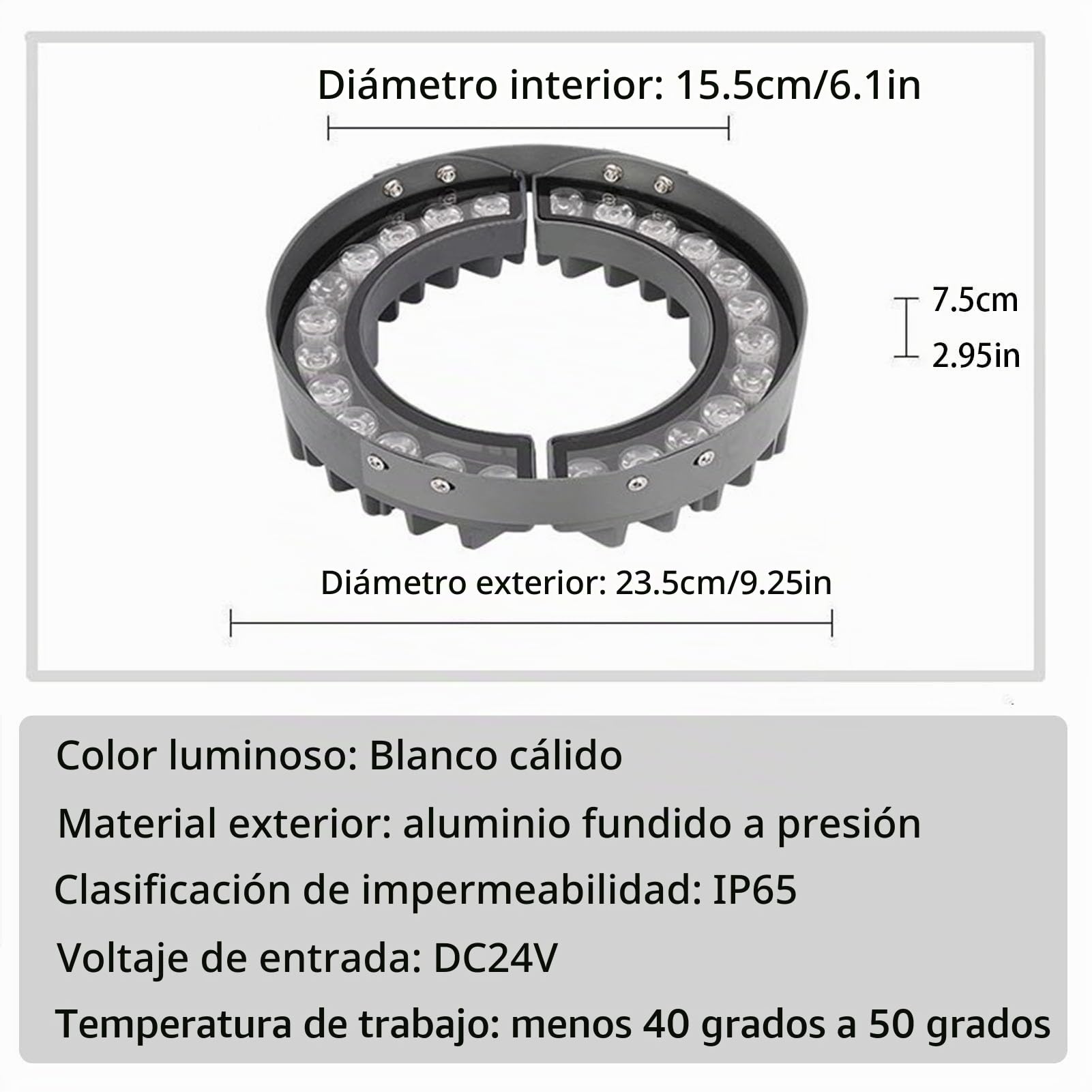 Luz LED circular para árbol, foco impermeable para exteriores IP65 para paisaje de césped de palmeras, AC110V 220V DC24V(Warm light,2 SETS 220V)