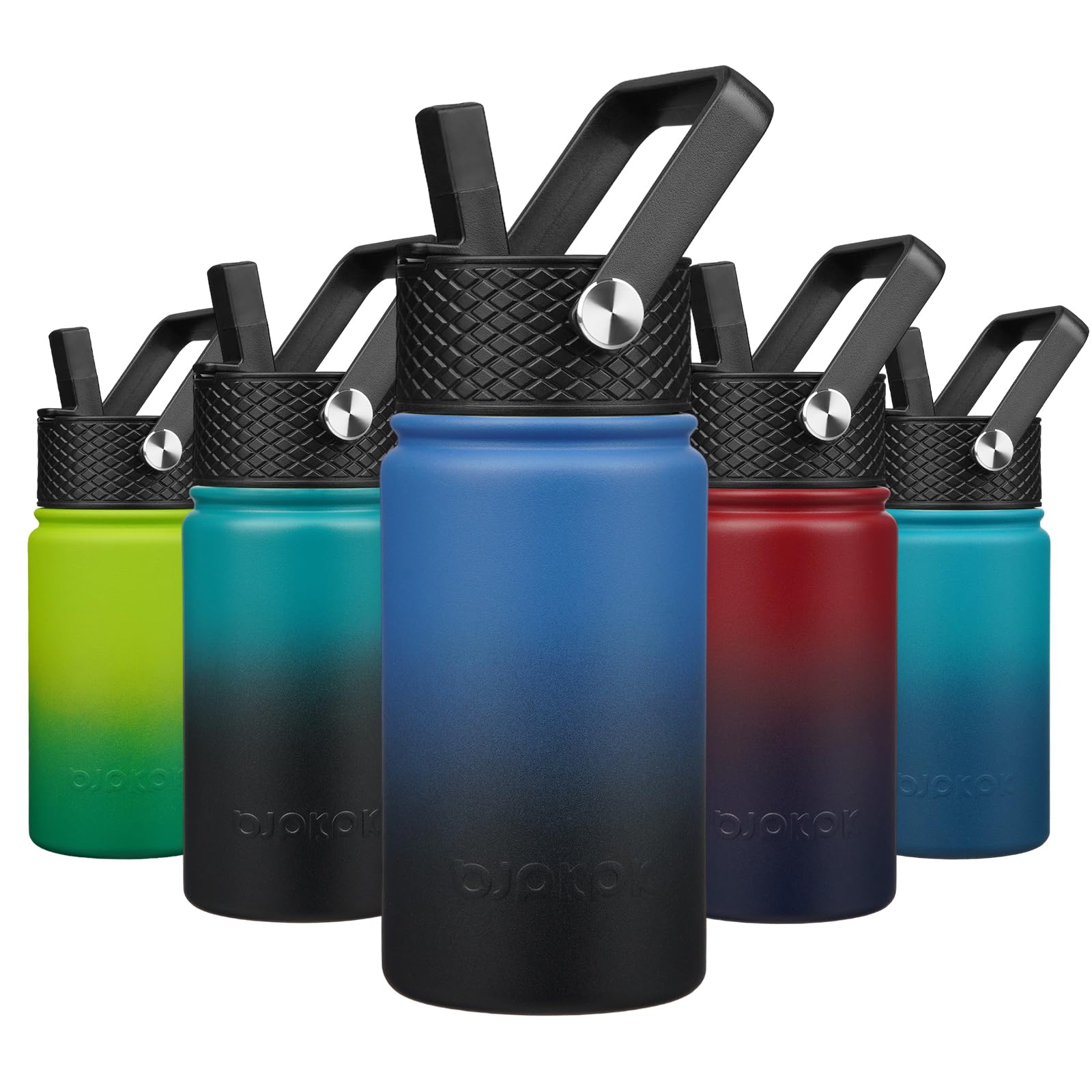 BJPKPK Insulated Water Bottle, 15oz Stainless Steel with Straw Lid