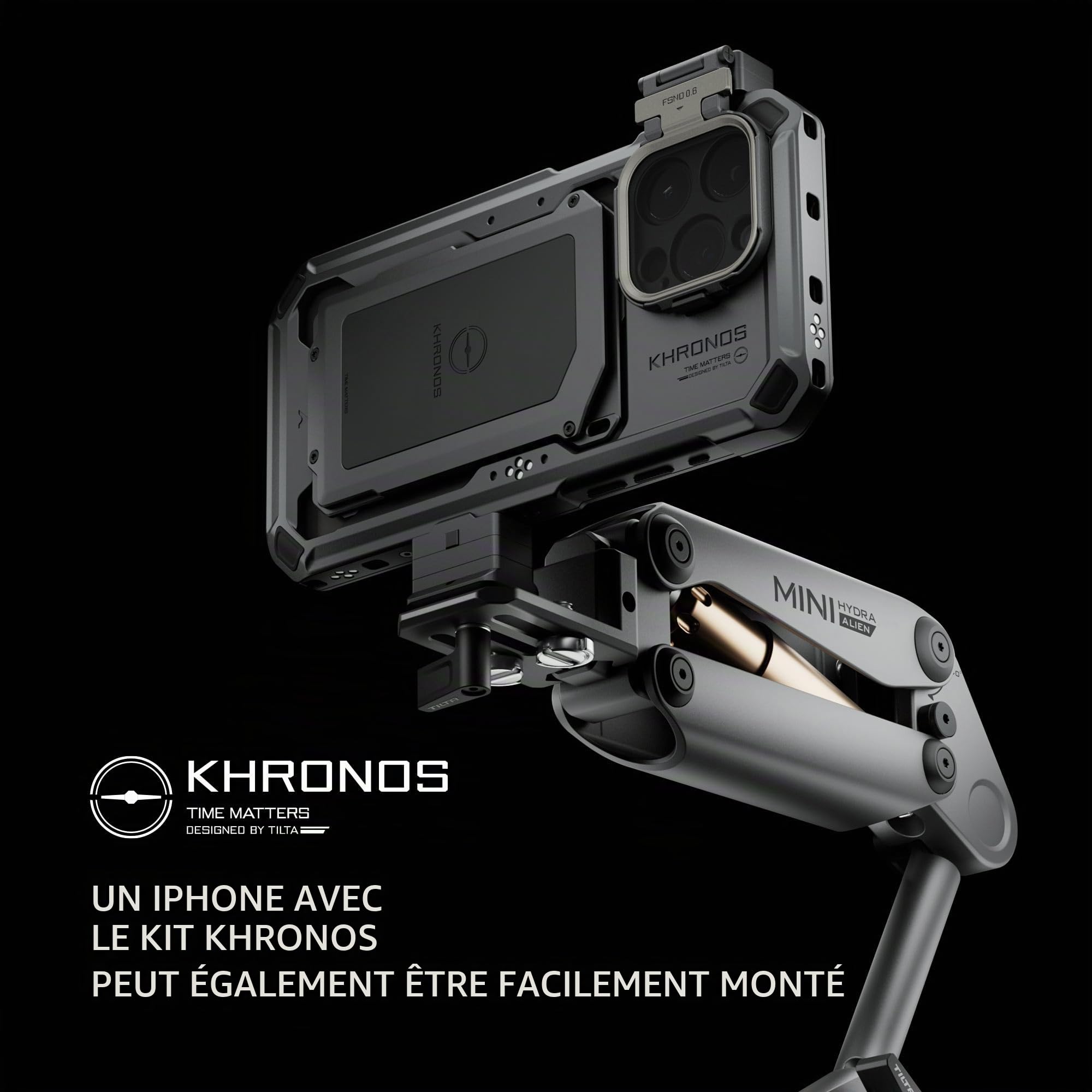 Tilta Hydra Alien Mini kit de Ventouse électronique – Gris Titane | Compatible avec DJI Pocket 3 et Autres caméras d'action/Smartphones | Amortissement hydraulique | Bras réglable