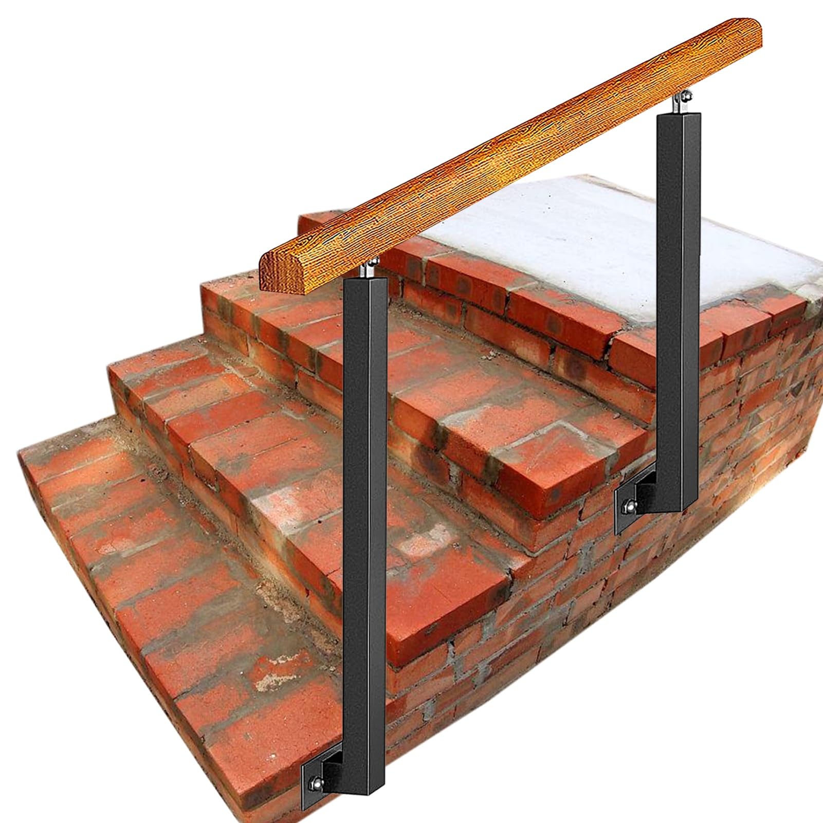 Rampe d'escalier murale réglable à piquets pour 3 à 4 marches en bois ou béton
