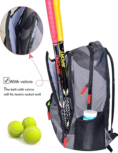 Miniatura 3 de d'yallee Bolsa de tenis para hombres y mujeres, racquetball, pickleball paddle squash, bolsa cruzada deportiva para adultos con puerto de carga USB