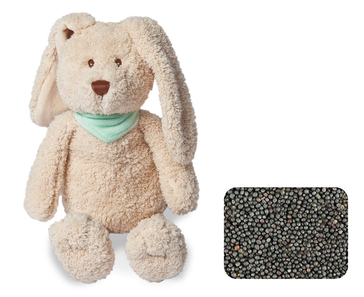 GRÜNSPECHT Wärme-Kuscheltier Hase Mama, Rapssamen-Wärmekissen mit waschbarem Bezug für Kinder, wärmendes Kuscheltier bei Bauchschmerzen & Erkältung (325-V3), 1 Stück (1er Pack)