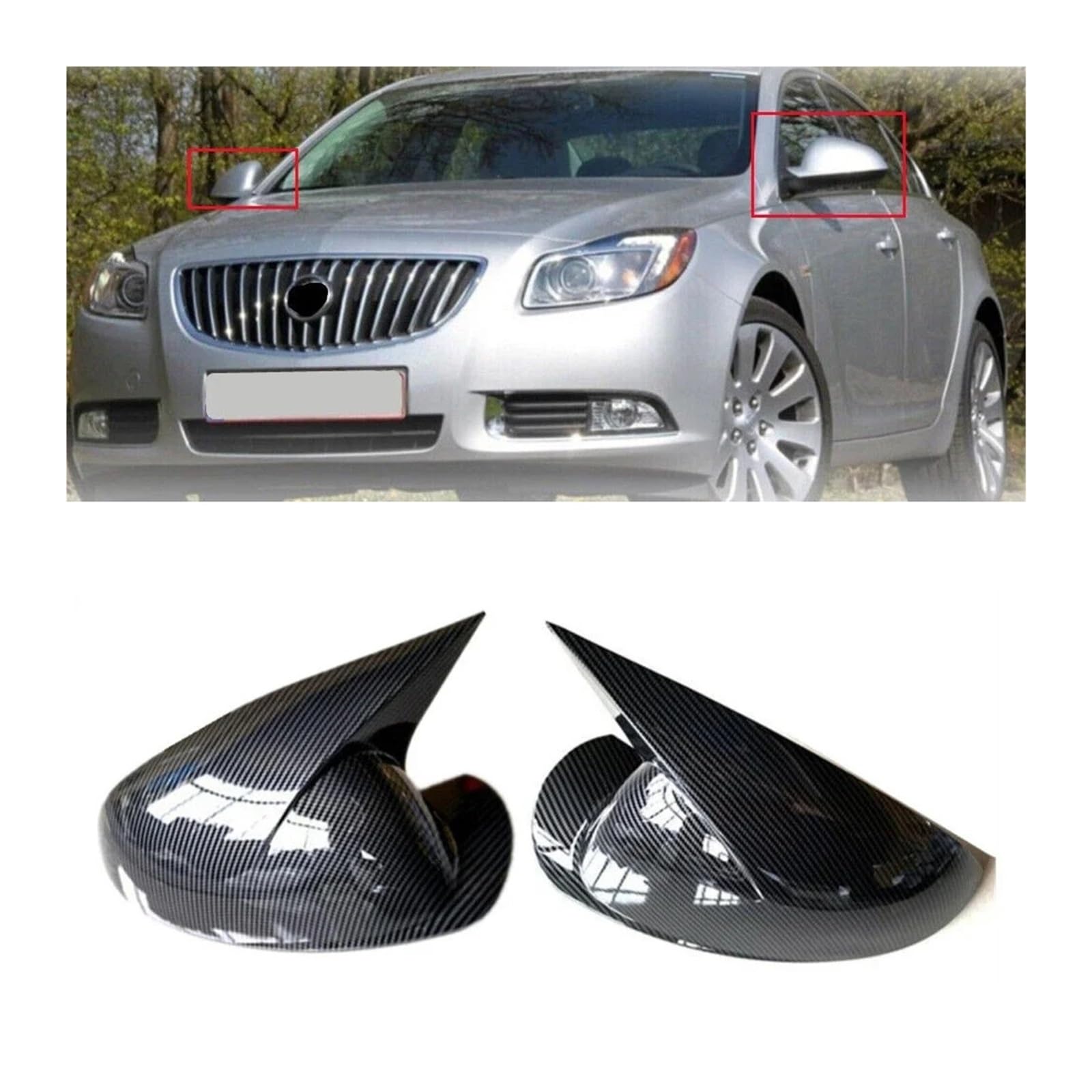 Osłona lusterka skrzydłowego, zamiennik do Opel do Vauxhall do Insignia 2008-2016, naklejka osłona lusterka wstecznego, osłona na drzwi zewnętrzne, osłona lusterka (węgiel) (węgiel)