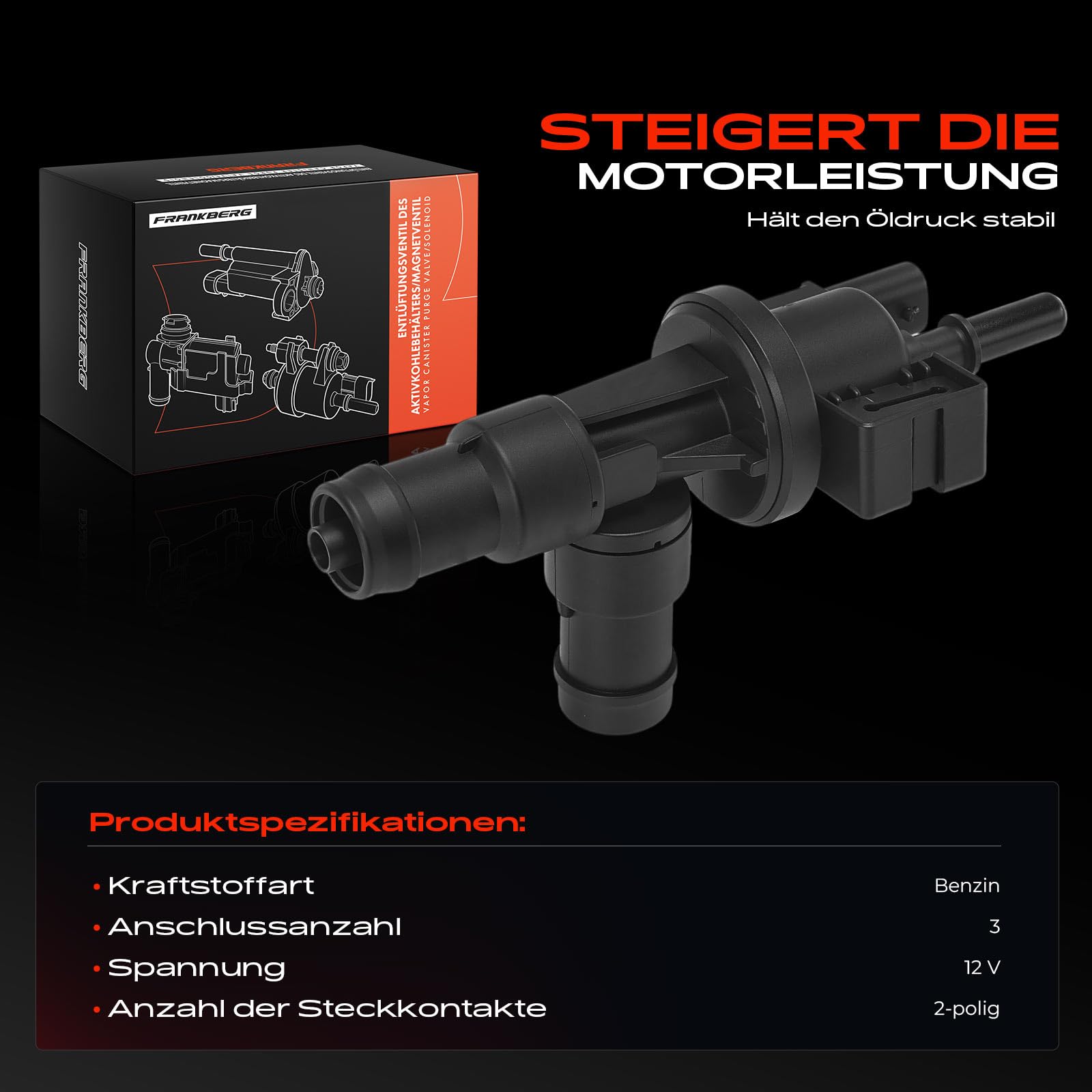 Frankberg Entlüftungsventil Tankentlüftungsventil Kompatibel mit 1er F40 M.i.n.i F56 X1 F48 2 Active Tourer F45 2 Gran Coupe F44 M.i.n.i Cabriolet F57 Replace# 13907614013
