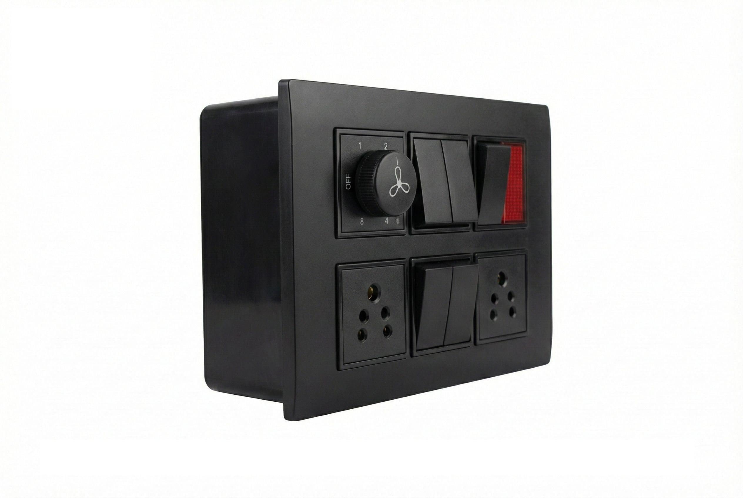 Hindotech Electrical Modular Board with Fan Controller, Multi Purpose Socket and Durable Shock Resistant Body-image-23