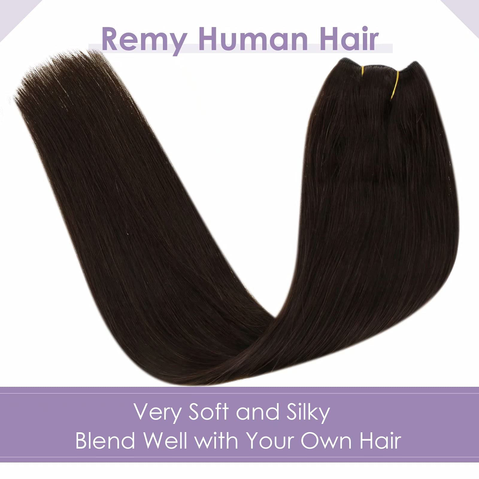 LaaVoo Human Hair Extensions Darkest Brown Real Remy Hair Invisible Wire Undetectable 100% Real Straight Hair Extensions Long-Lasting 80g 18 Inch #2 - Image 3