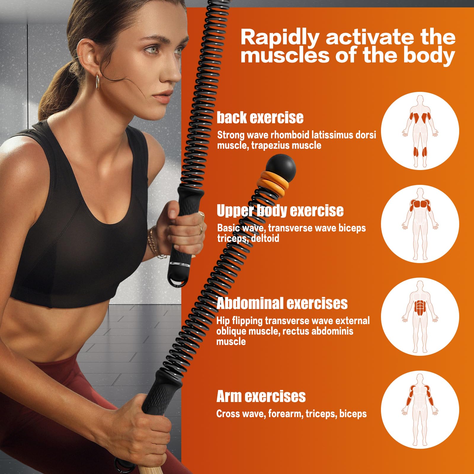 cuerdas de batalla sin cuerda, Cuerda De Entrenamiento Sin Cable, Battle Ropes para Entrenamiento, Con un diseño de anillo de peso ajustable y un mango ergonómico mejorado para un manejo más dinámico