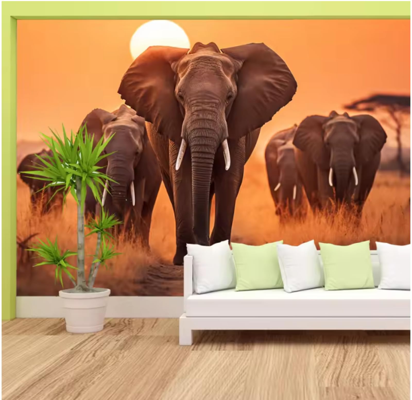 Tapety salon słoń zwierzę tapety ścienne wystrój domu tapeta 3D, 3D, 300 x 210 cm