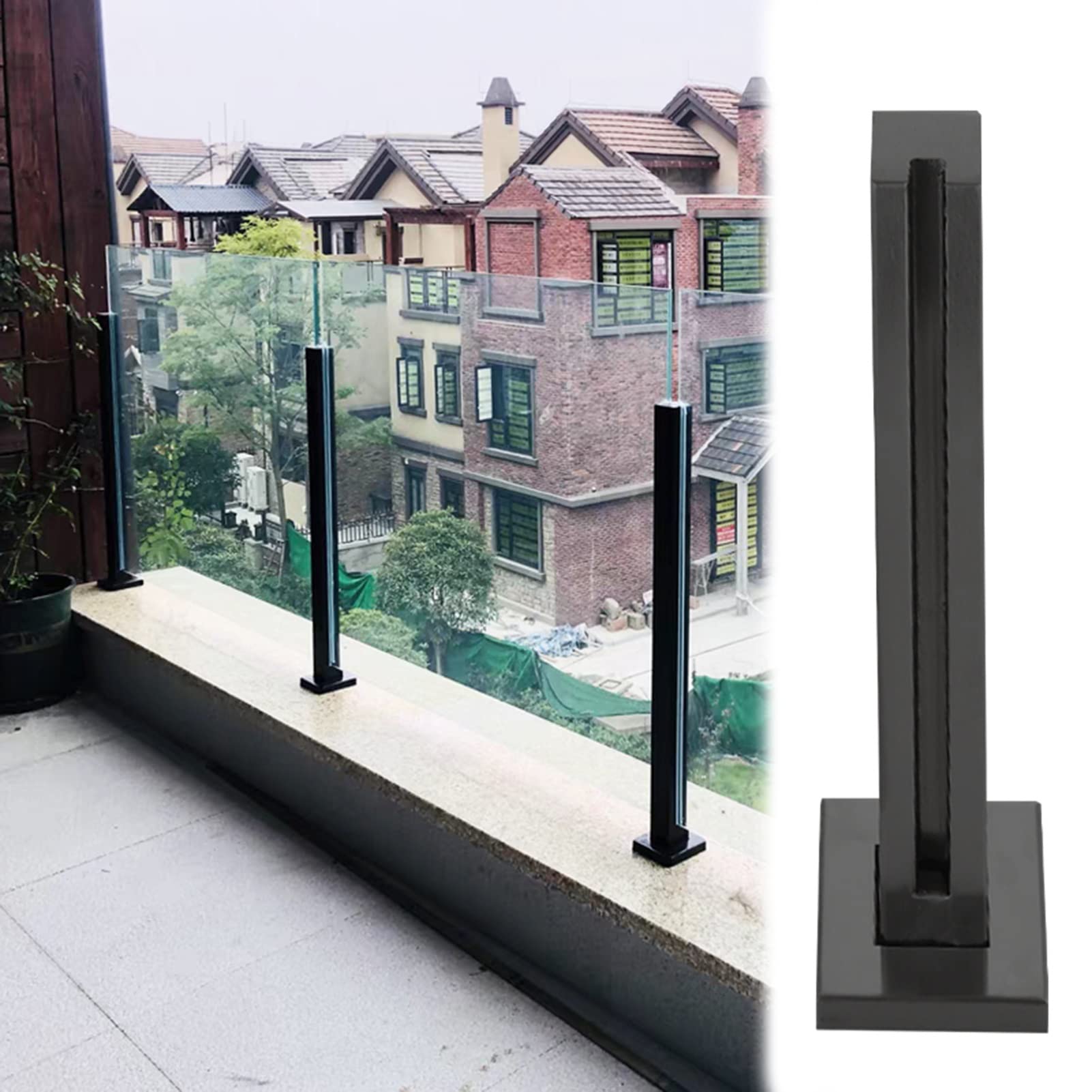Système de balustrade verticale noire pour sécuriser le balcon et le loft avec élégance