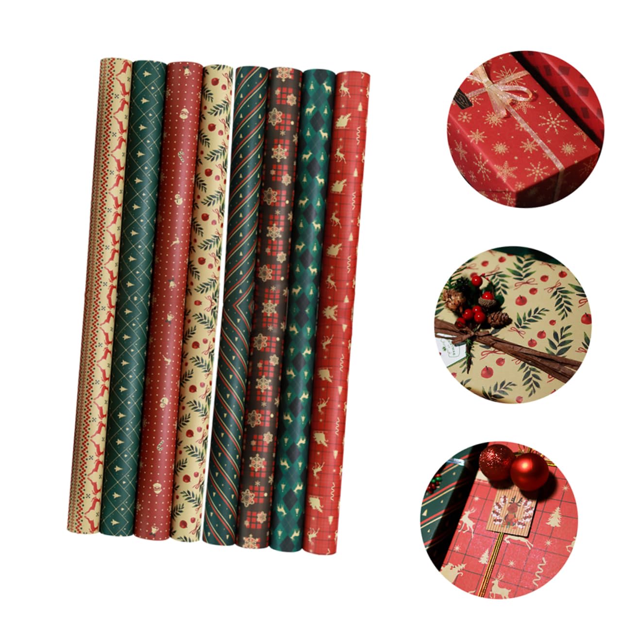FRCOLOR 3 Sätze Geschenkpapier Für Weihnachten Packpapier Weihnachten Weinachtsgeschenkpapier Rot Verpackungspapiere Selber Machen Band Weihnachtsgeschenkpapier Papierumschlag 8 Stück * 3