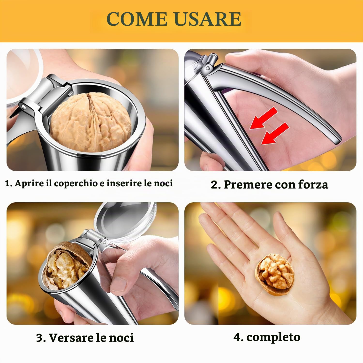 Drado Schiaccianoci, Pinze per Noci Schiaccianoci in Metallo, Manico Curvo, Forma Originale, Facile da Pulire, Sicuro per Evitare Fuoriuscite, 13 * 6cm (280g)