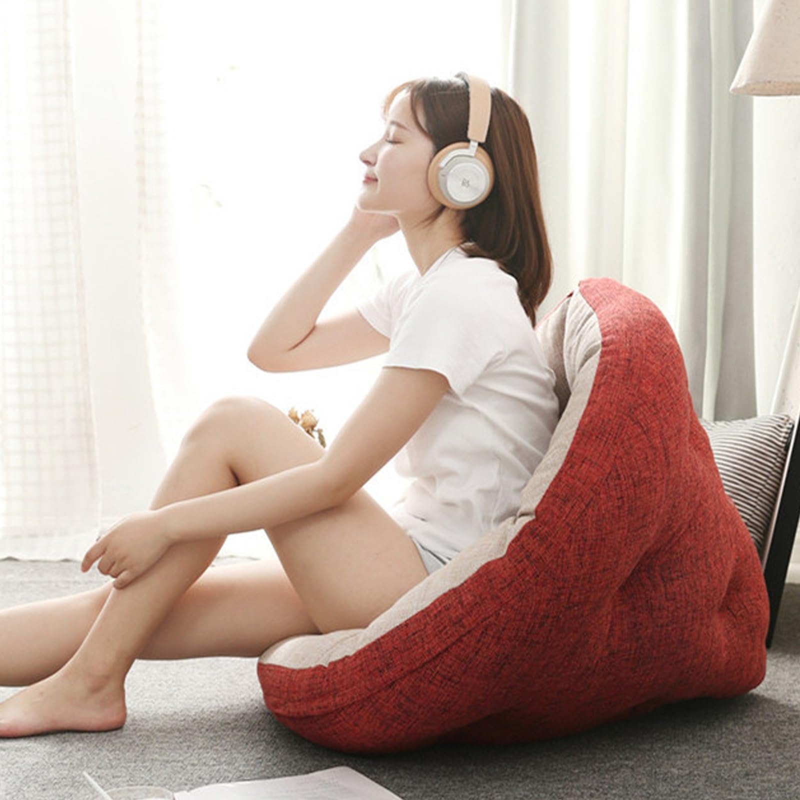 Puff Sofá Silla, Sillón Plegable Multifuncional Silla de Juego de Piso Plegable Cojín de Silla de Huevo Engrosado y Cómodo para Adultos y Niños (Color : 02, Size : 180x90cm)