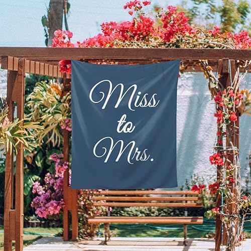 Vista 17 de Telón de fondo de Miss to Mrs Sign, Miss to Mrs Sign, Miss to Mrs Tapestry, Miss to Mrs Banner, Future Mrs Backdrop, telón de fondo para despedida