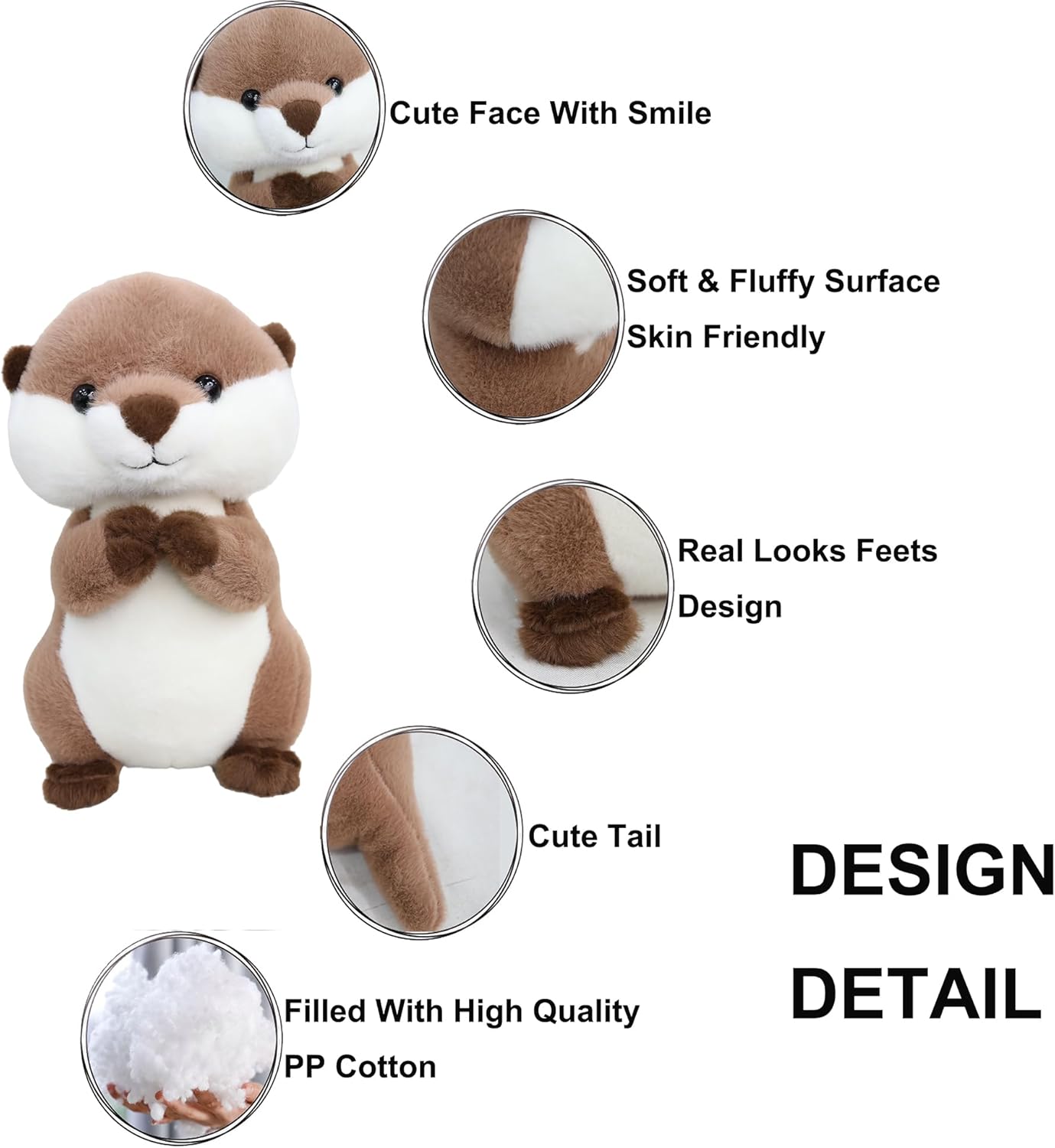 Praying Otter Stuffed Animal, 12 Inch Soft Fluffy Otter Plush Toy, Washable Cuddling, Cute Otter Doll Gift for Kids & Lovers for Holiday Christmas Birthday Home Decor and Travel