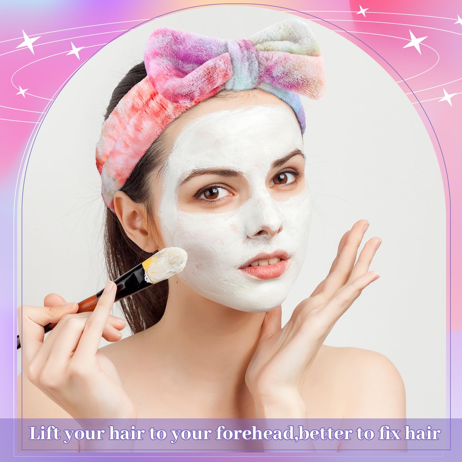 Riceshoot 24 fasce elastiche per la cura della pelle, in microfibra, per il lavaggio del viso, accessori per capelli, per donne e ragazze, regalo per doccia