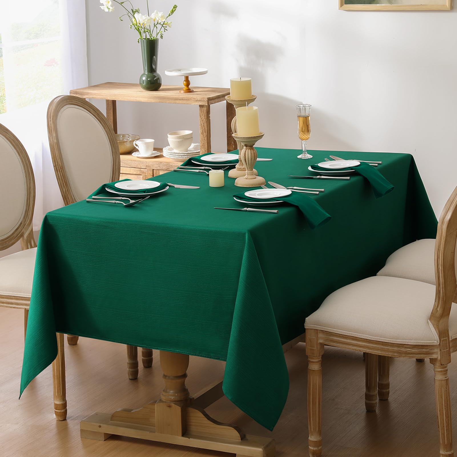 Tovaglia Natalizia Rettangolare Con Elfi Grinchmas, Verde, 152 X 213 Cm – Decorazione Da Tavolo Per Feste Invernali, Cucina E Sala Da Pranzo