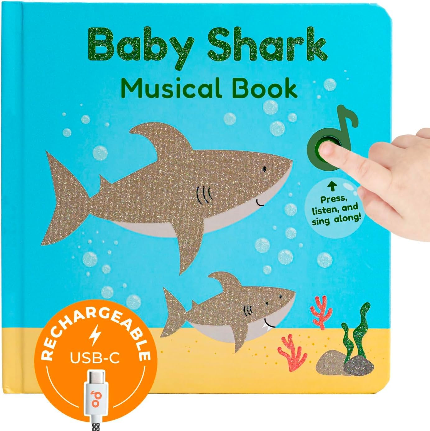 - Cali's Books Baby Shark Music Book for Toddlers 1-3 Years Old - Animal Songs Musical Books, Interactive Baby Sound Book, Singing Toy for Children Girls, Learning Song Toys for Toddler Boys