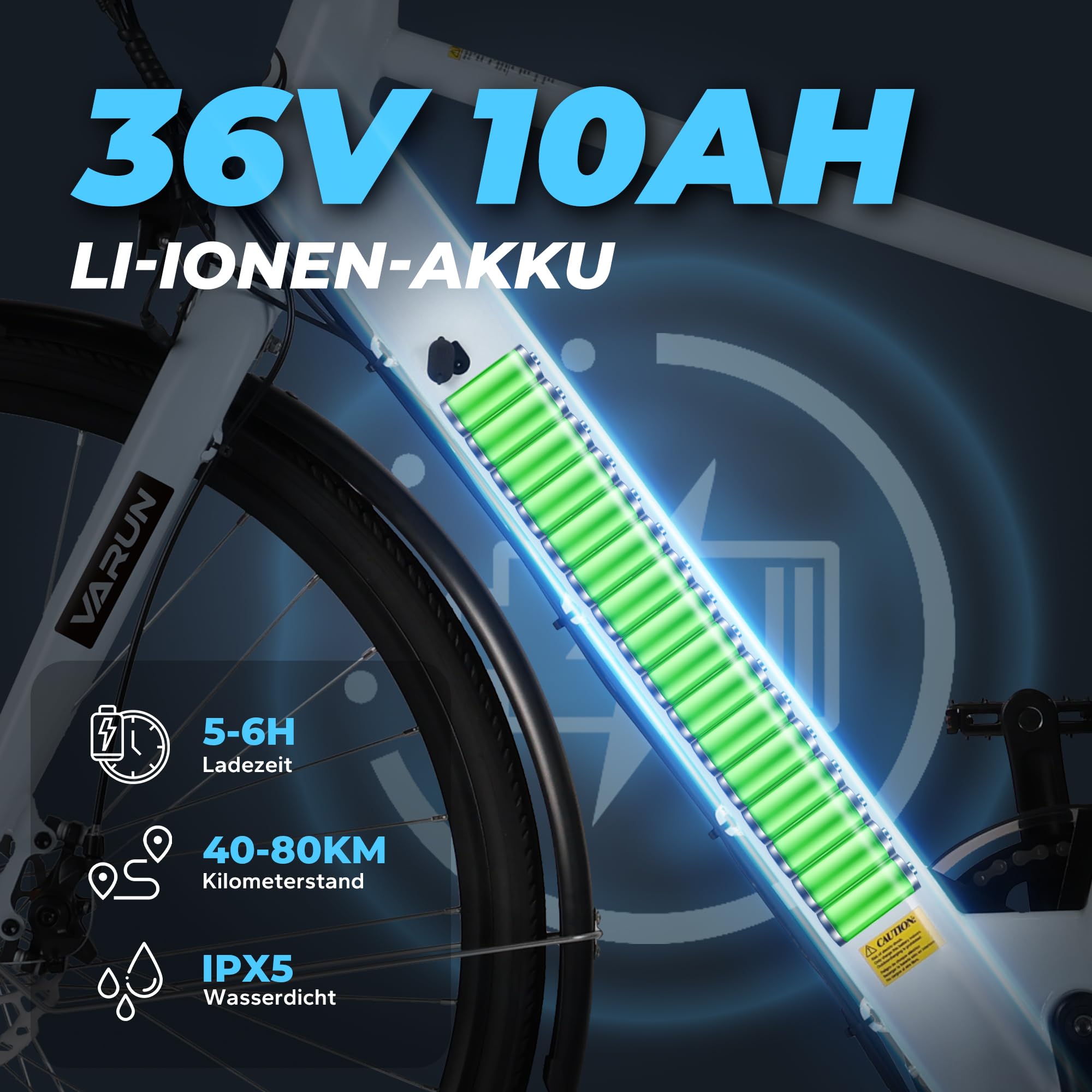 VARUN E Bike, 28 Zoll E-Bike Damen Herren mit 36V 360Wh Akku, Drehmomentsensor, 80KM Reichweite, Elektrofahrrad mit LCD-Display, 3 Fahr Modi, CE-Zertifiziert Citybike, Pendler E-Fahrrad