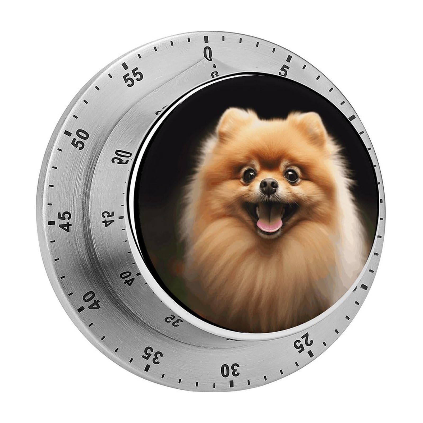 Pomeranian Timers Adsorbable Stainless Steel Kitchen Timer Loud 60 Minute Visual Timer Portable Manual Countdown Timers Alarm Clock Time Management Tool for Home Work