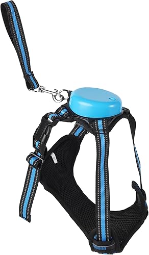 Miniatura 7 de Juego de arnés y correa para perro  Arnés de chaleco para perro con correa retráctil multifunción de 6 pies  con control de un botón, freno con una