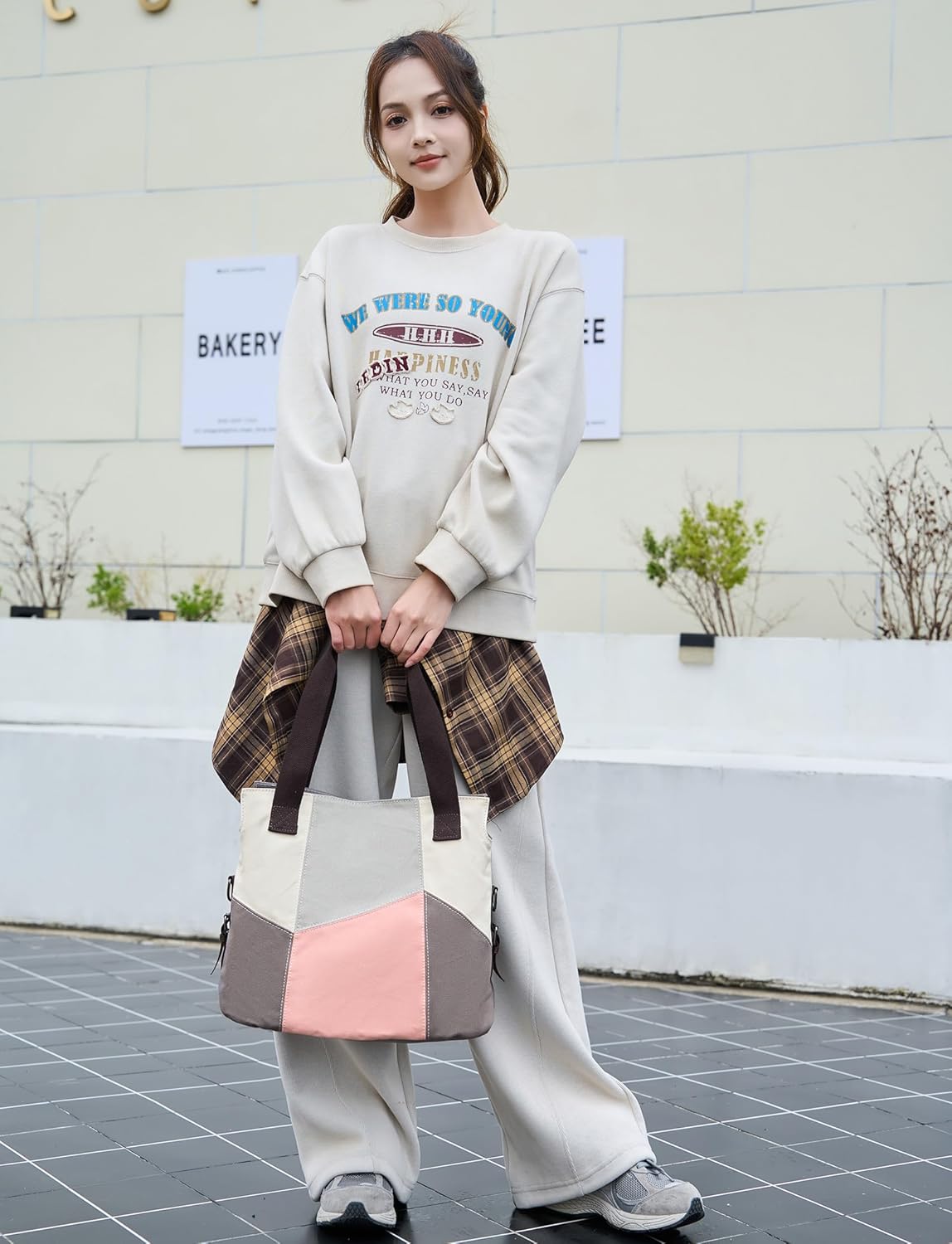 LAKE OF FIRE Women's Canvas Tote Bag with Spacious Compartments, Fashion Handbag for Work, School and Daily Use - Image 3