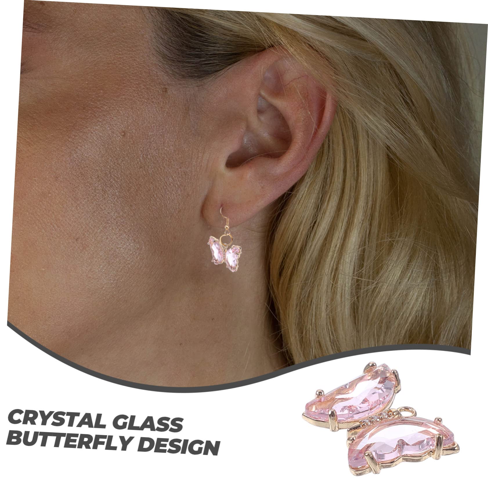 Operitacx 4 Juegos Colgante De Burbuja Gemas De Dijes Para Hacer Pulseras Dijes De Filigrana De Exquisito Colgante De Cristal Rosa Aleación 10 Uds * 4