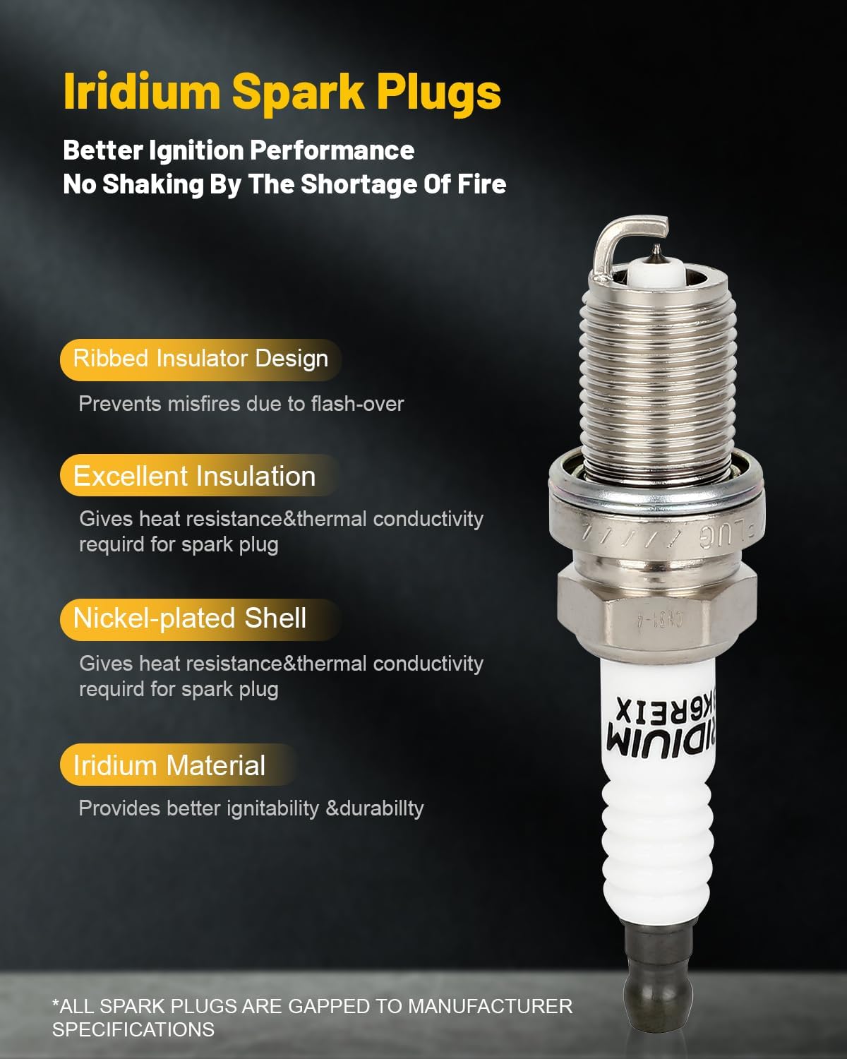 OCPTY Fits 2001-2005 for Saturn L300 3.0L/V6,2003-2004 for Cadillac CTS 3.2L/V6 Ignition Coil Packs 5-Pins #UF278 (2 Ignition Coils with 6 Iridium Spark Plugs Pack)