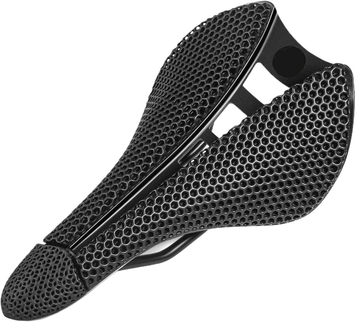 3D Printed Saddle MTB Bike Seat Cushion Full Carbon Fiber Ultralight Hollow Comfortable Road Mountain Bike Saddle Parts(D)