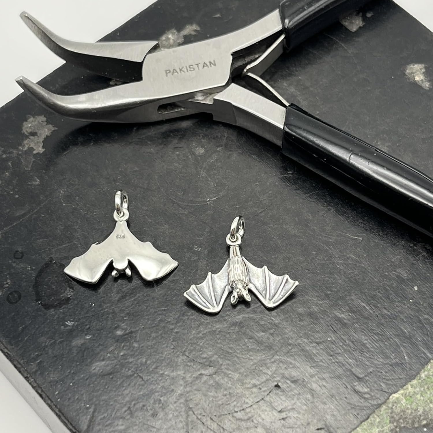 KEVIN N ANNA Sterling Silver Small Bat Charm Necklace, 18" - Image 5