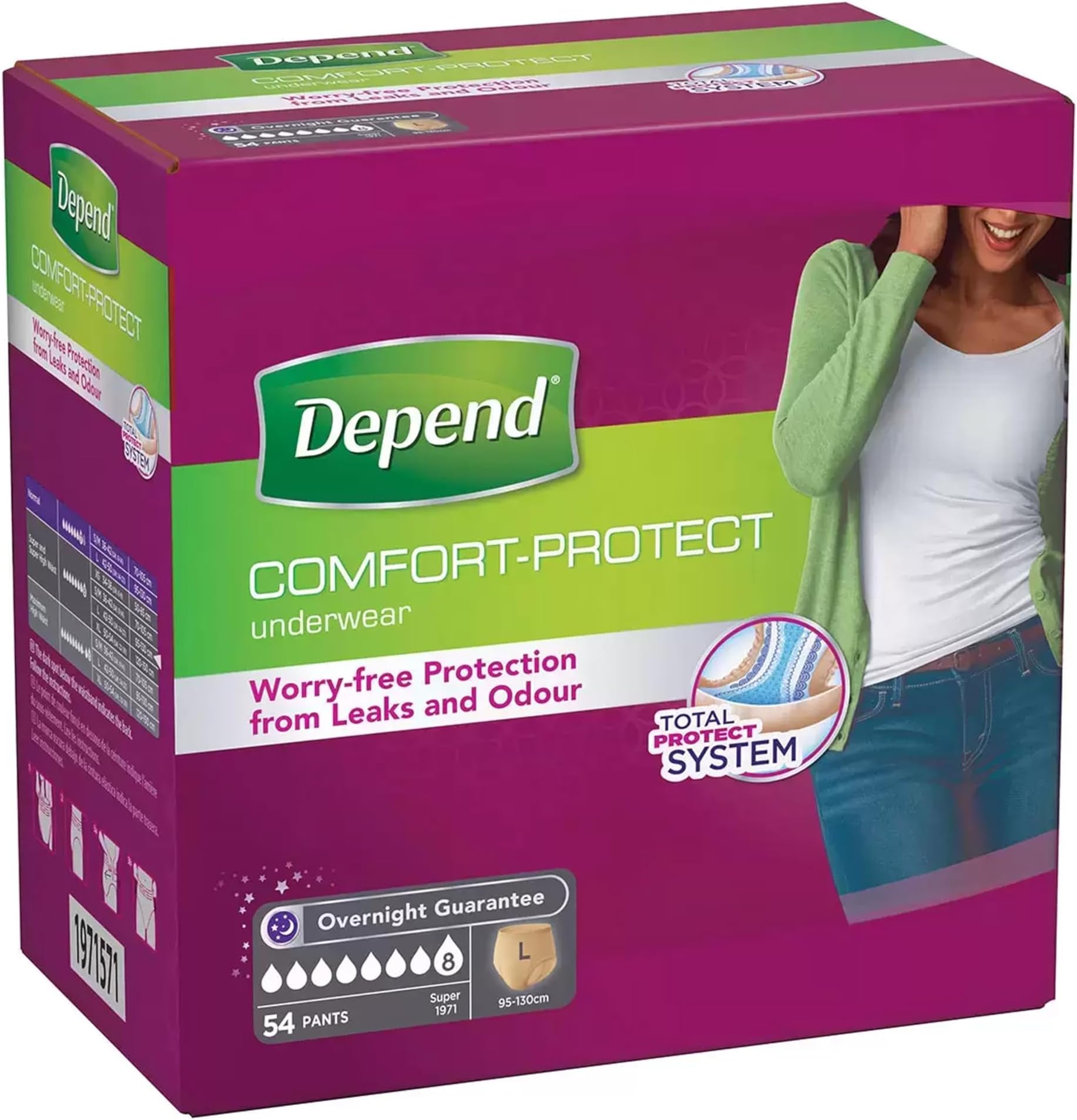 Depend Female Large 54 Pants