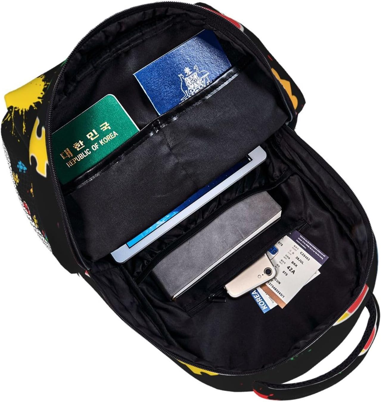 Autism Awareness Backpack for Kids - Colorful Dinosaur Puzzle Design Toddler Backpack with Laptop Sleeve, Lightweight School Bookbag for Boys & Girls